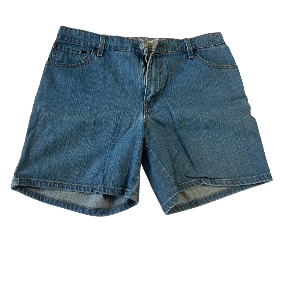 Levis 550 Relaxed Shorts Womens 12 Medium Wash Denim High Rise Jean Shorts